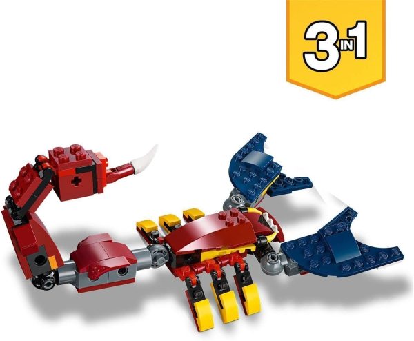 LEGO 31102 Creator 3-in-1 Fire Dragon - Sabre-toothed Tiger - Scorpion Construction Kit