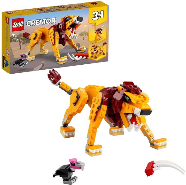 LEGO 31112 Creator 3-in-1 Wild Lion Ostrich and Warthog Set Toy Animals for Children
