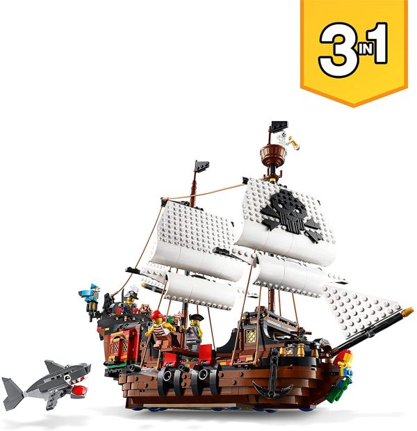 LEGO 31109 Creator 3-in-1 Pirate Ship, Tavern or Skull Play Set