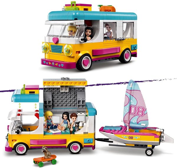 LEGO 41681 Friends Motorhome and Sailing Boat Trip Camping Toy with Motorhome and Boat