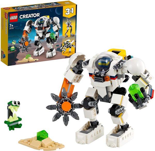 LEGO 31115 Creator 3-in-1 Space Mech, Space Robot or Load Carrier Toy, Action Figure Construction Set with Alien Figure