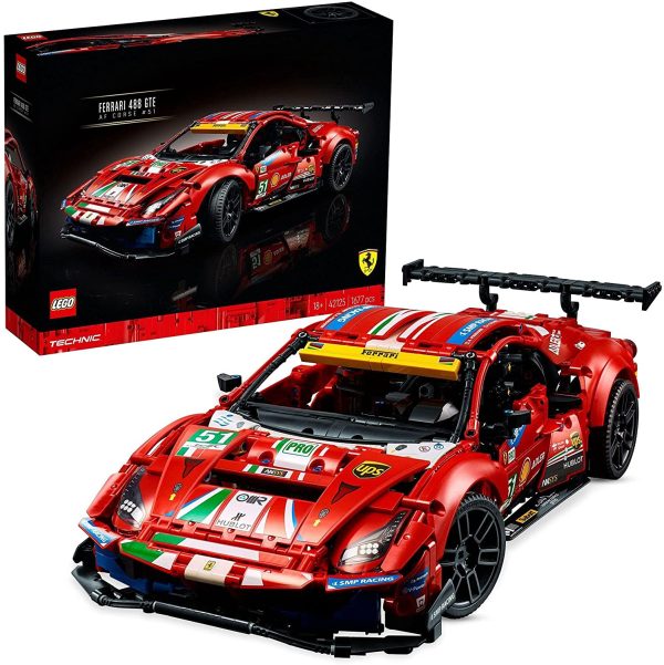 Lego 42125 Technic Ferrari 488 GTE "AF Corse #51" Supersports Car, Exclusive Collectors Model, Adult Collector's Set