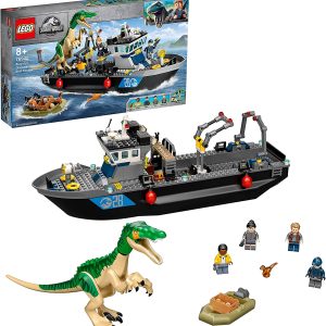 LEGO 76942 Jurassic World Escape of Baryonyx Toy with Speedboat for Boys and Girls, Gift Ideas for Children, Dinosaur Figures