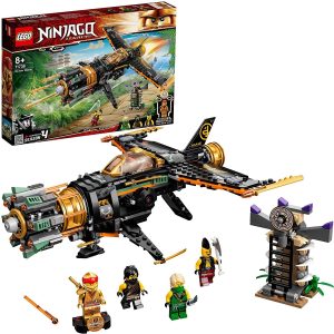 LEGO 71736 Ninjago Coles Rockbreaker Aeroplane Toy with Prison and Collectable Figure of the Golden Ninja Kai