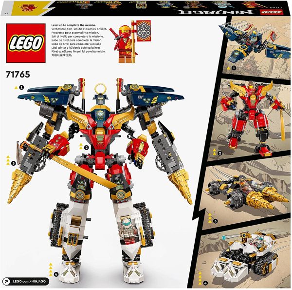 LEGO 71765 NINJAGO Ultra Combo Ninja Mech, 4-in-1 Toy from 9 Years with Toy Car, Jet and Tank, Gift Set with Vehicles and 7 Figures
