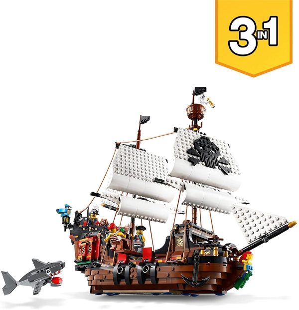 Lego 31109 Creator 3-in-1 Toy Set Pirate Ship, Inn and Skull Island