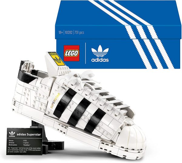LEGO Adidas Originals Superstar Adult Sports Shoe Model Kit Collectible Display Gift Idea for Him and Her 10282